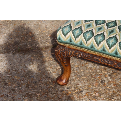 94 - LARGE EDWARDIAN CARVED FOOTSTOOL
120 X 40 X 30CM