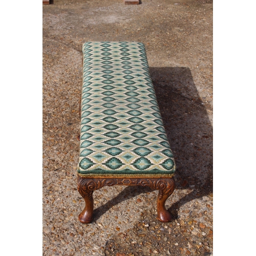 94 - LARGE EDWARDIAN CARVED FOOTSTOOL
120 X 40 X 30CM