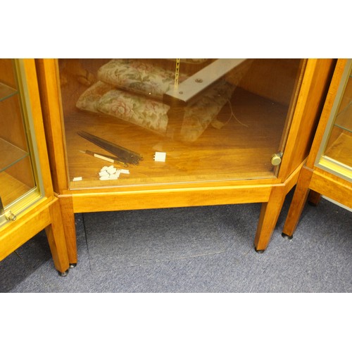 101 - LARGE PROFESSIONAL WALL MOUNTED LOCKABLE GLASS CORNER COLLECTORS DISPLAY CABINETS
128 X 68 X 192CM