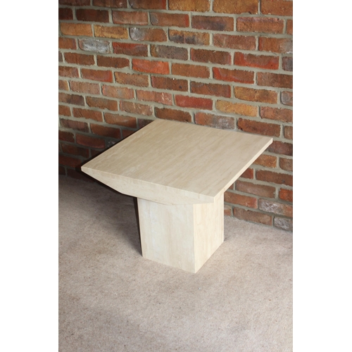 1 - MARBLE STYLE ALABASTER SIDE TABLE 
60 X 60 X 53CM