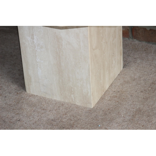 1 - MARBLE STYLE ALABASTER SIDE TABLE 
60 X 60 X 53CM