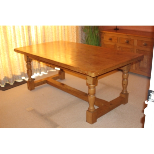 12 - NATURAL PINE REFECTORY DINING TABLE 
183 X 75 X 105CM