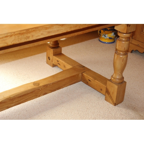 12 - NATURAL PINE REFECTORY DINING TABLE 
183 X 75 X 105CM