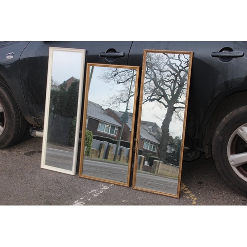 137 - 3 X TALL DRESS MIRRORS 
124 X 33CM