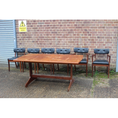 21 - VINTAGE RETRO VANSON BUTTERFLY TABLE AND 6 CHAIRS 
190 X 86 X 70CM