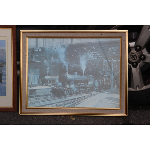 143 - 3 X STEAM ENGINE PICTURES 
100 X 81CM