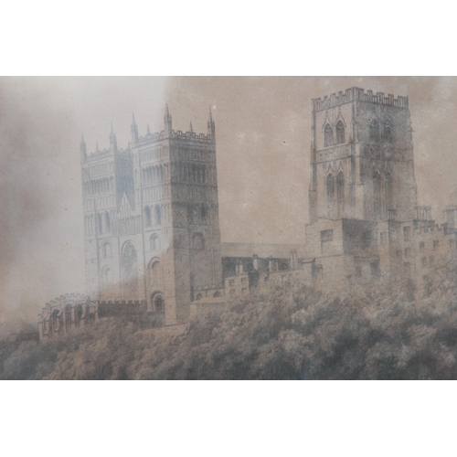 146 - VICTORIAN PRINT OF DURHAM CATHEDRAL 
101 X 73CM