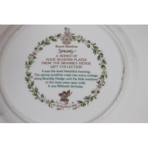 201 - ROYAL DOULTON SET OF FOUR SERIES OF FOUR SEASONS PLATE FROM THE BRAMBLY HEDGE GIFT COLLECTION 
20.5C... 