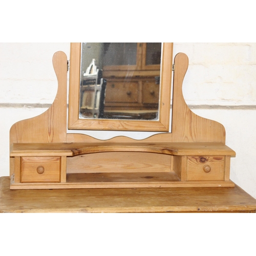 31 - NATURAL PINE DRESSING TABLE WITH MIRROR 
92 X 51 X 153CM