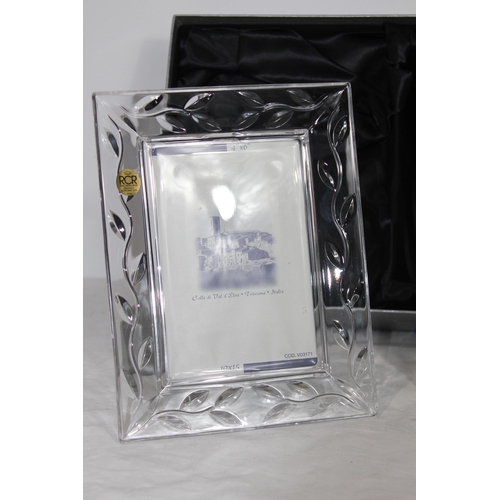 224 - BOXED ITALIAN LEAD CRYSTAL FRAMED, VASE AND BOWL