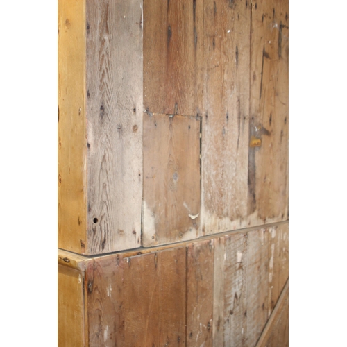 34 - VICTORIAN CHEST OF DRAWERS AND GLAZED CUPBOARD - A/F
195 X 52 X 102CM