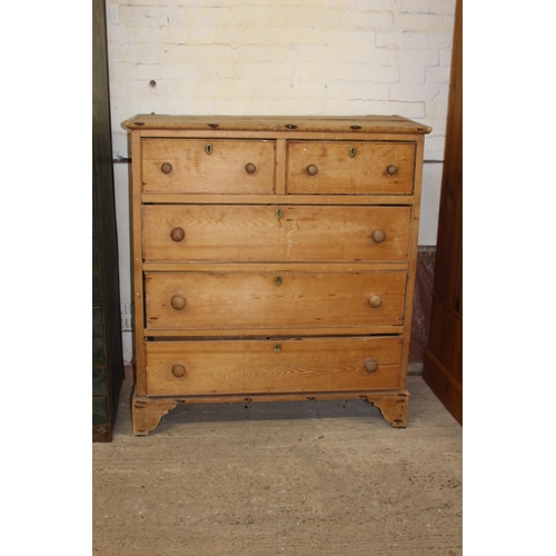 34 - VICTORIAN CHEST OF DRAWERS AND GLAZED CUPBOARD - A/F
195 X 52 X 102CM