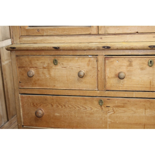 34 - VICTORIAN CHEST OF DRAWERS AND GLAZED CUPBOARD - A/F
195 X 52 X 102CM