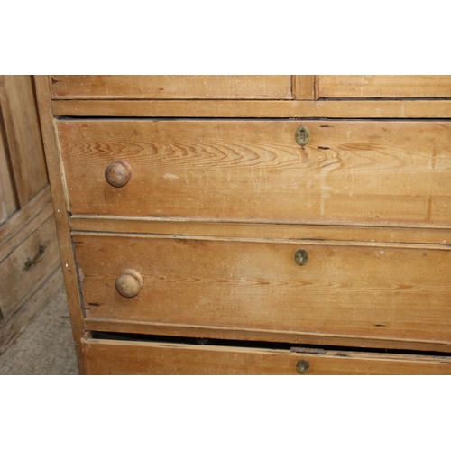 34 - VICTORIAN CHEST OF DRAWERS AND GLAZED CUPBOARD - A/F
195 X 52 X 102CM