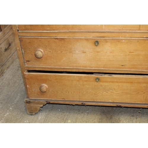 34 - VICTORIAN CHEST OF DRAWERS AND GLAZED CUPBOARD - A/F
195 X 52 X 102CM