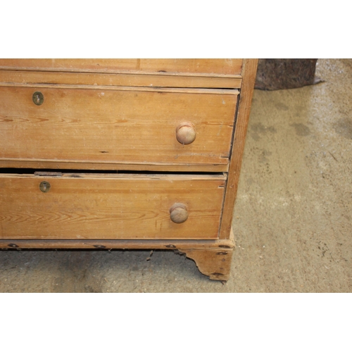 34 - VICTORIAN CHEST OF DRAWERS AND GLAZED CUPBOARD - A/F
195 X 52 X 102CM