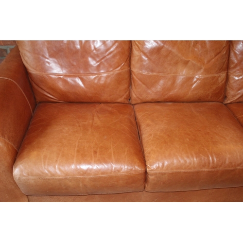 4 - SOFITALIA INTERNATIONAL THREE SEATER LEATHER SOFA
209 X 90 X 85CM