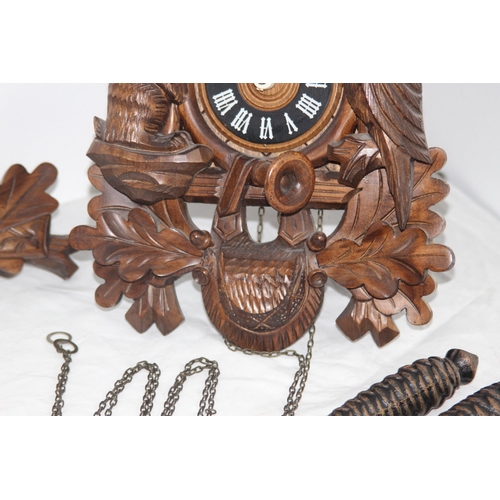 266 - VINTAGE Black Forest CUCKOO CLOCK WITH REGULA MOVEMENT 
38 X 20CM