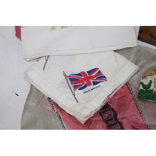 296 - VINTAGE BOX AND HANDKERCHIEFS