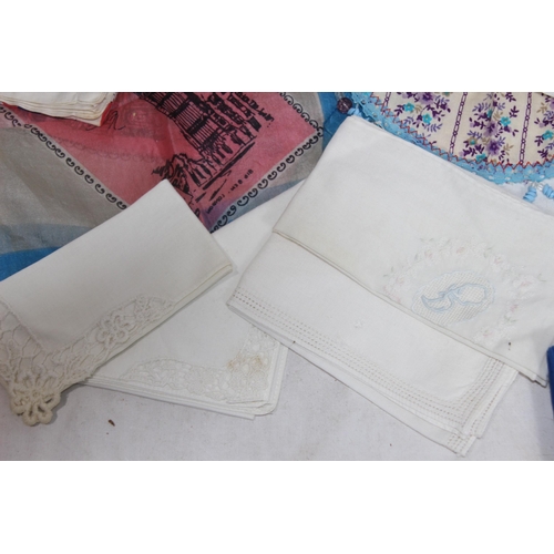 296 - VINTAGE BOX AND HANDKERCHIEFS