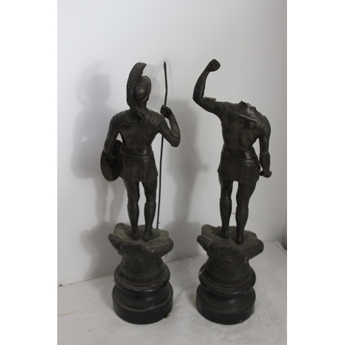 297 - 2 X SPELTER ROMAN SOLDIER FIGURES - ONE A/F
43CM