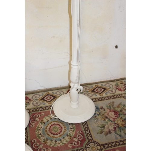 114 - 4 X WHITE WOODEN STANDARD LAMP BASES 
157CM