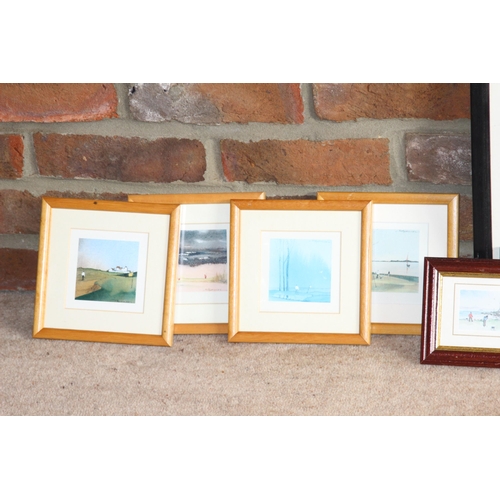 135 - QUANTITY OF 11 GOLF PICTURES 
60 X 40CM