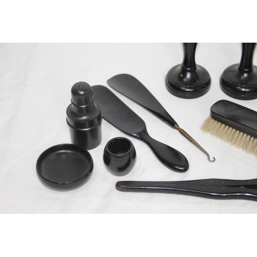 338 - ANTIQUE EBONISED DRESSING TABLE SET