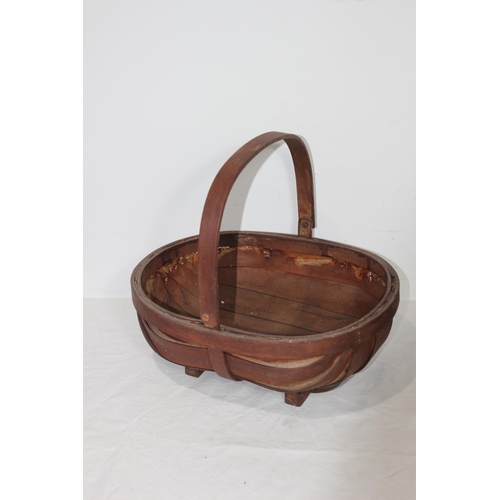 341 - WOODEN TRUG, BOX ETC