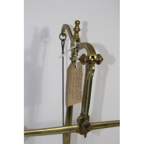 352 - ANTIQUE DOYLE AND SONS BEAM APOTHECARY SCALES 
58 X 50CM