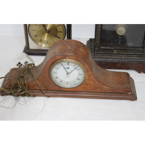 353 - QUANTITY OF VINTAGE CLOCKS 
34CM