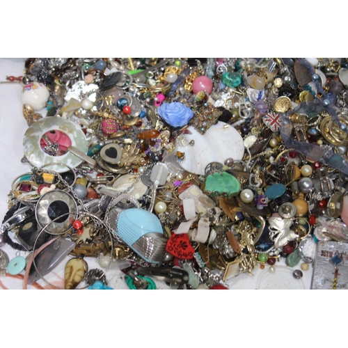 375 - LARGE BOX OF COSTUME JEWELLERY