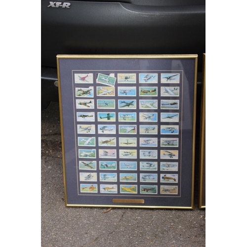 174 - 2 X FRAMED COLLECTION OF CIGARETTE CARDS 
62 X 61.5CM