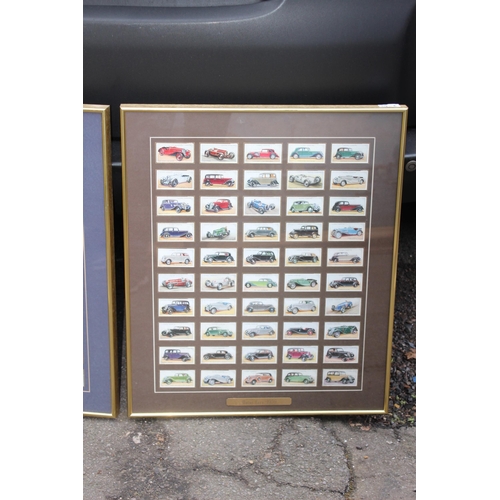 174 - 2 X FRAMED COLLECTION OF CIGARETTE CARDS 
62 X 61.5CM