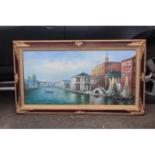 175 - LARGE SIGNED OIL ON CANVAS OF VENICE 
142 X 81.5CM