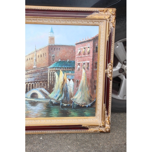 175 - LARGE SIGNED OIL ON CANVAS OF VENICE 
142 X 81.5CM