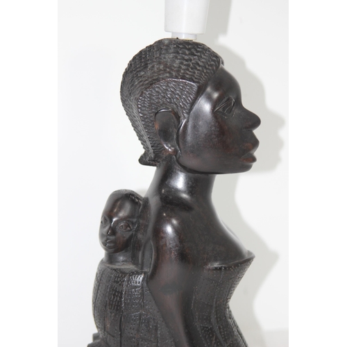 387 - CARVED AFRICAN LAMP BASE 
36CM