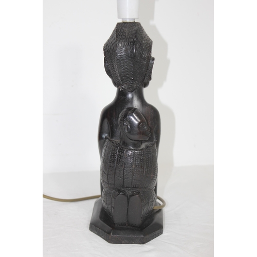 387 - CARVED AFRICAN LAMP BASE 
36CM