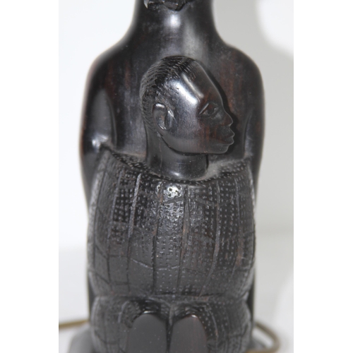 387 - CARVED AFRICAN LAMP BASE 
36CM