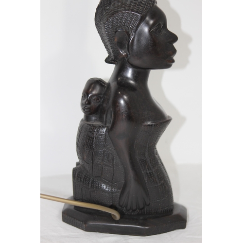 387 - CARVED AFRICAN LAMP BASE 
36CM