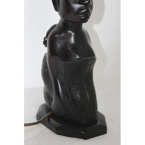 387 - CARVED AFRICAN LAMP BASE 
36CM