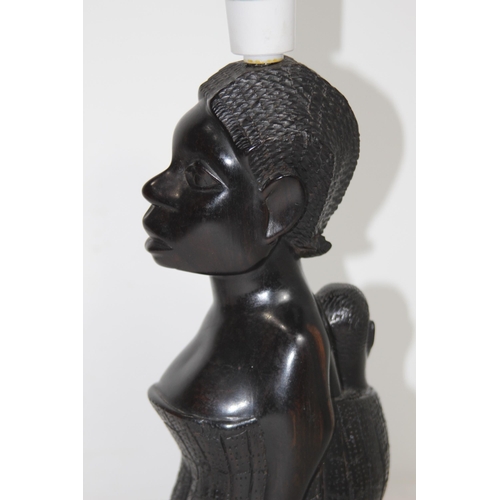 387 - CARVED AFRICAN LAMP BASE 
36CM