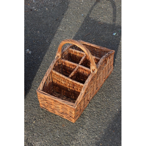 413 - QUANTITY OF WICKER BASKETS 
67 X 37 X 24CM