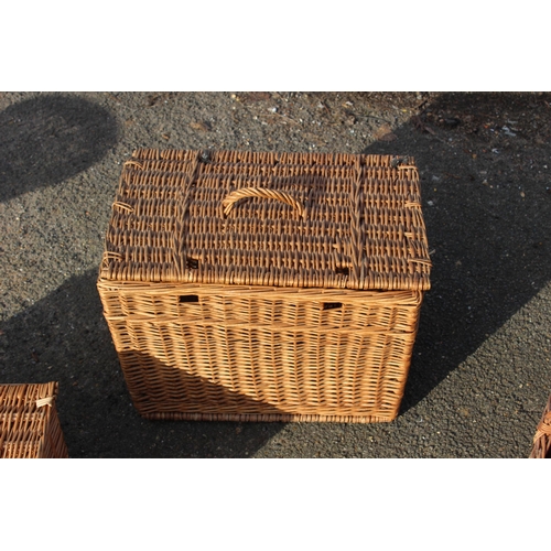 413 - QUANTITY OF WICKER BASKETS 
67 X 37 X 24CM