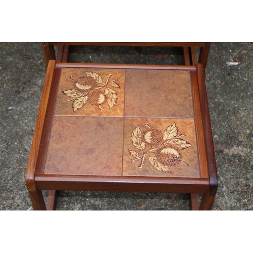 51 - RETRO TILED TOPPED NEST OF TABLES 
59 X 47 X 50CM