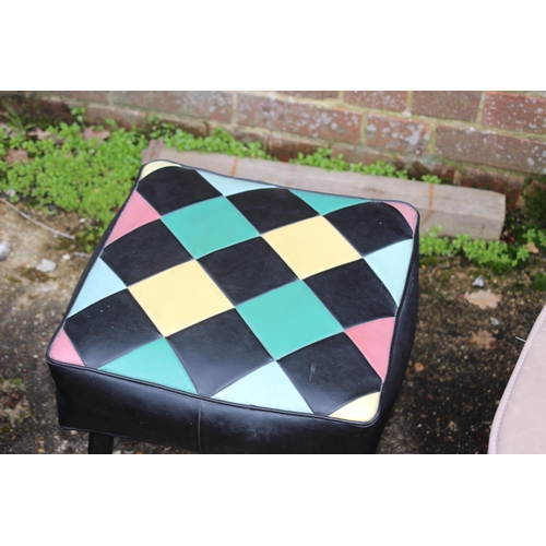 53 - 3 X RETRO FOOTSTOOLS 
54 X 34CM