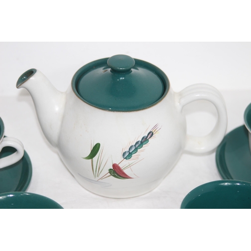 241 - VINTAGE DENBY TEAPOT AND CUPS AND SAUCERS