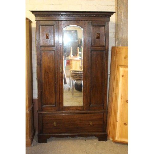 61 - EDWARDIAN WARDROBE AND DRESSING TABLE CHEST OF DRAWERS