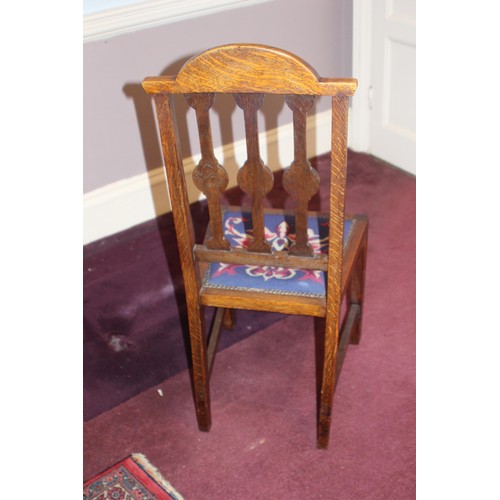 65 - 8 ART AND CRAFT OAK  DINING CHAIRS THOUGHT TO BE LIBERTY OF LONDON
45 X 45 X 109CM