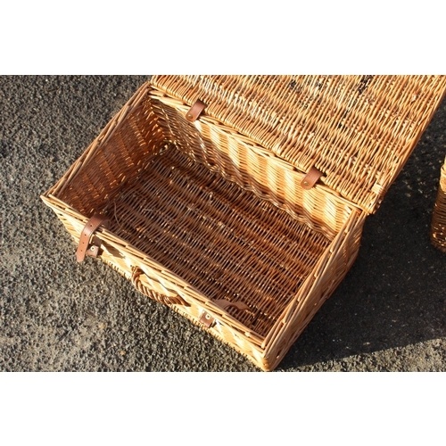 413 - QUANTITY OF WICKER BASKETS 
67 X 37 X 24CM